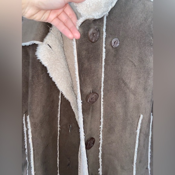 Vintage Telluride Clothing Co Faux Fur Suede Sherpa lined Coat Size XL - Picture 5 of 10